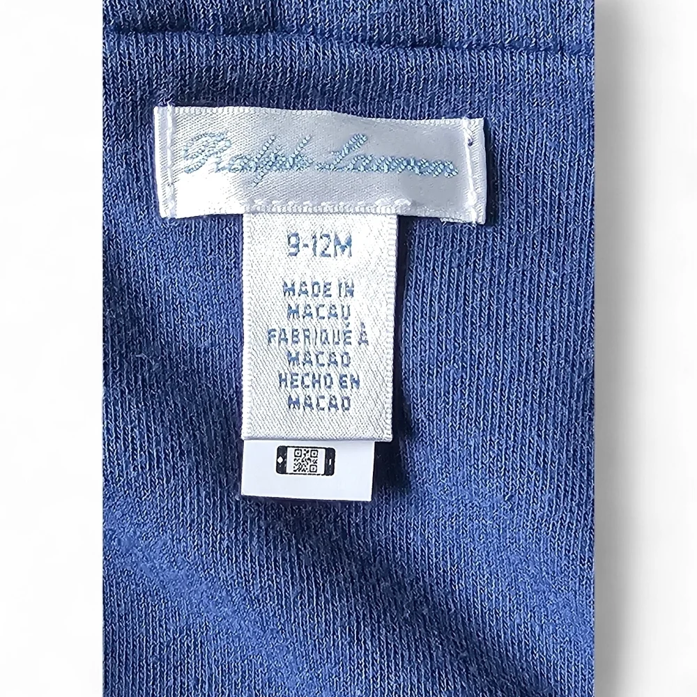 Ralph Lauren Baby Girl Terry Cover-Up Dress Navy Blue Size 9–12 Months
